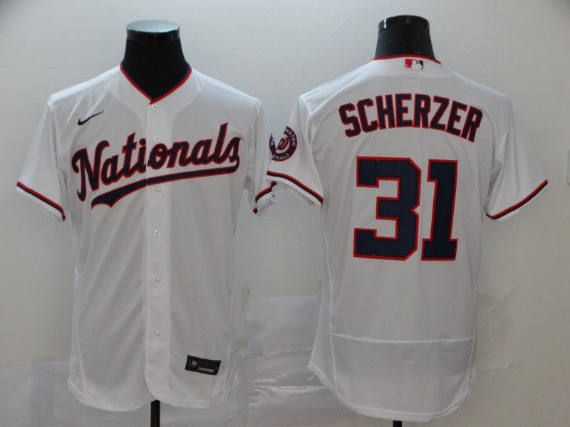 Men Washington Nationals 31 Scherzer White Nike Elite MLB Jerseys